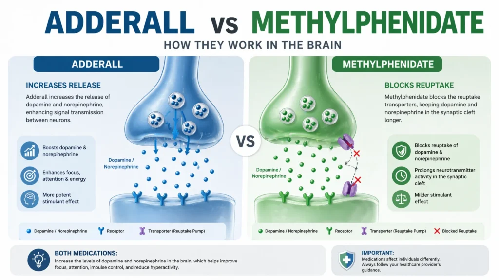 adderall vs methylphenidate