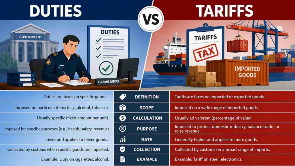 duties vs tariffs