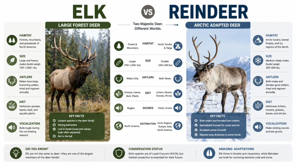 Elk vs Reindeer: Which Animal Is Bigger and Stronger