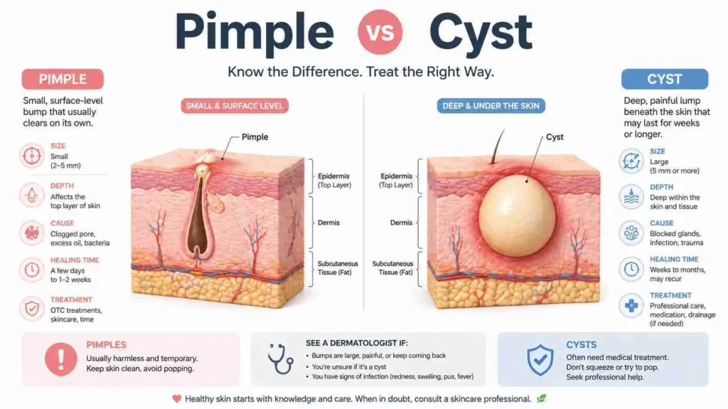 pimple vs cyst