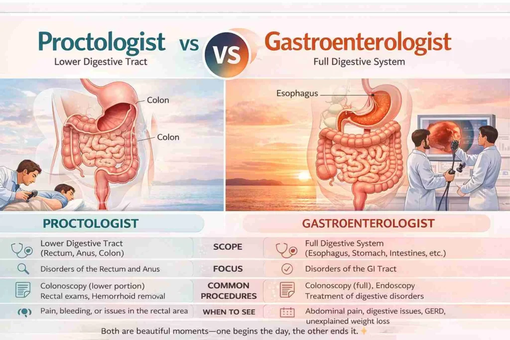 proctologist vs gastroenterologist