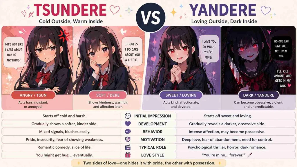 tsundere vs yandere