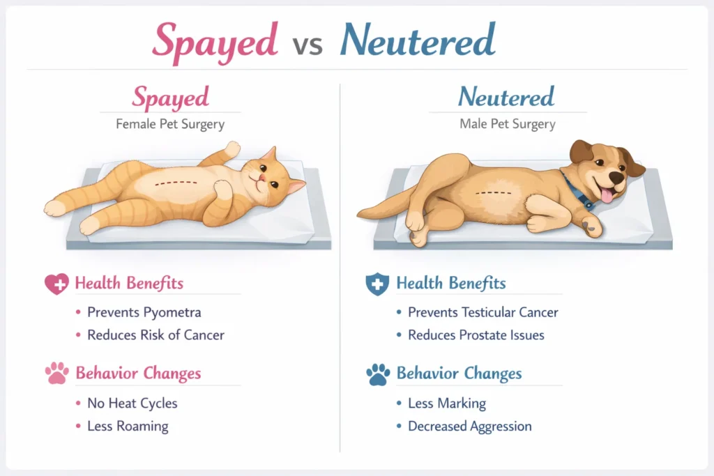spayed or neutered