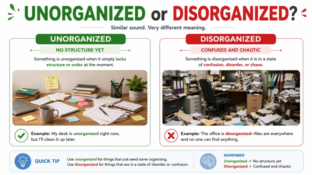 unorganized or disorganized