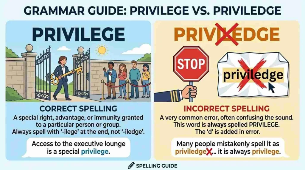 Privilege or Privelege Which Spelling Is Correct Meaning Usage Examples and Grammar Rules Explained