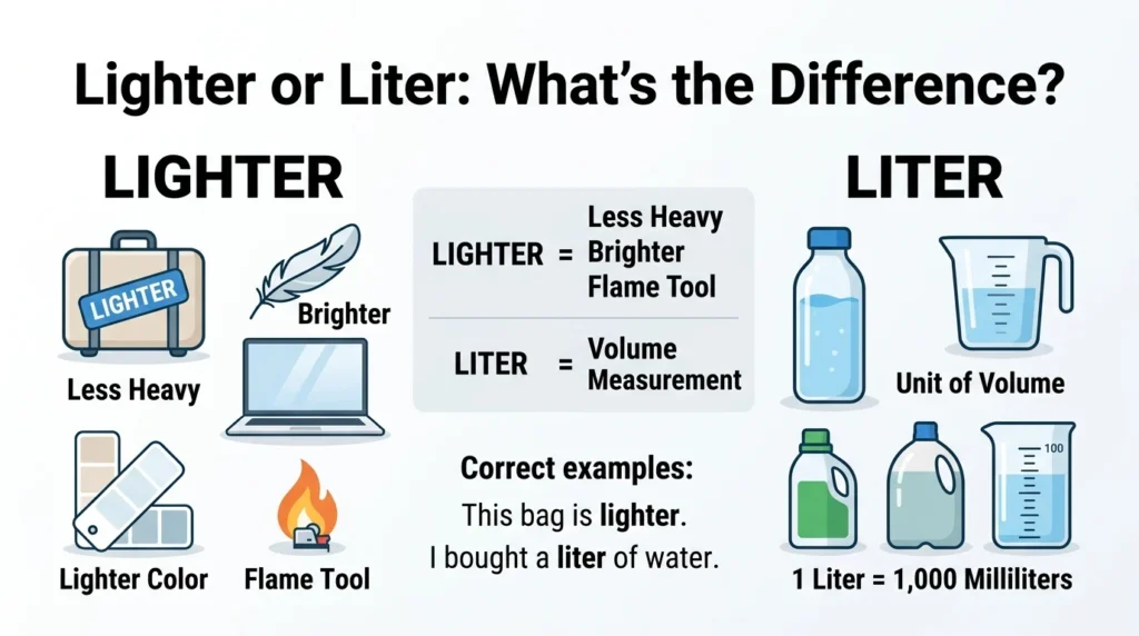 lighter or liter
