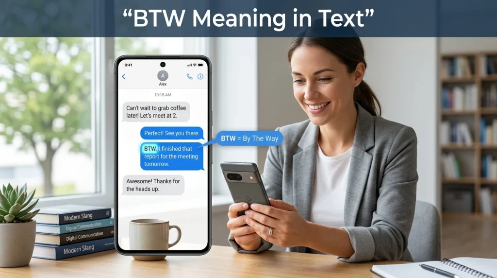 btw meaning in text