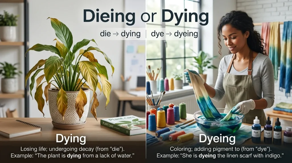dieing or dying