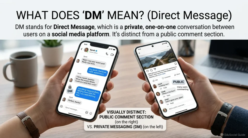 dm meaning in text