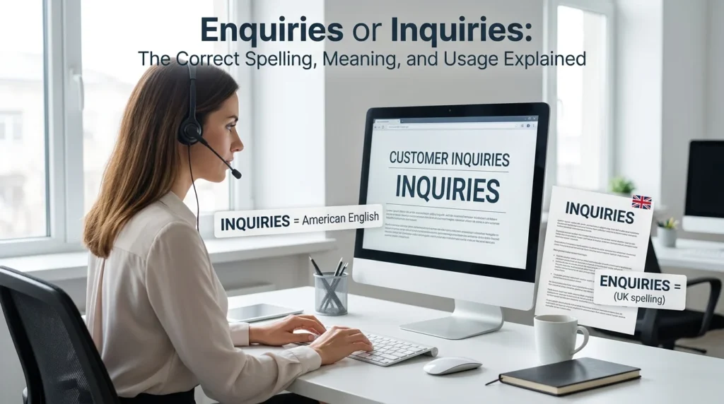 enquiries or inquiries