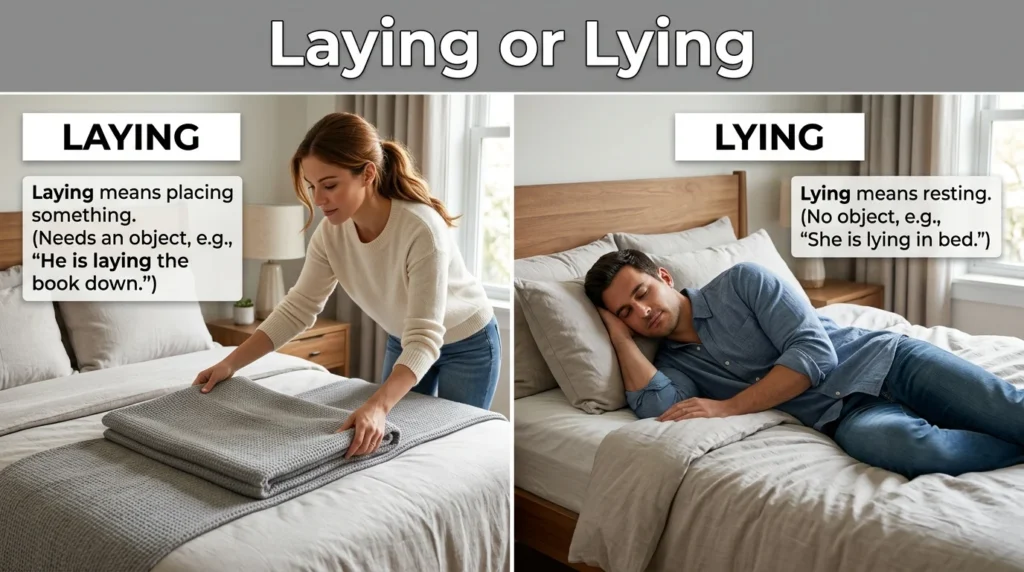 laying or lying