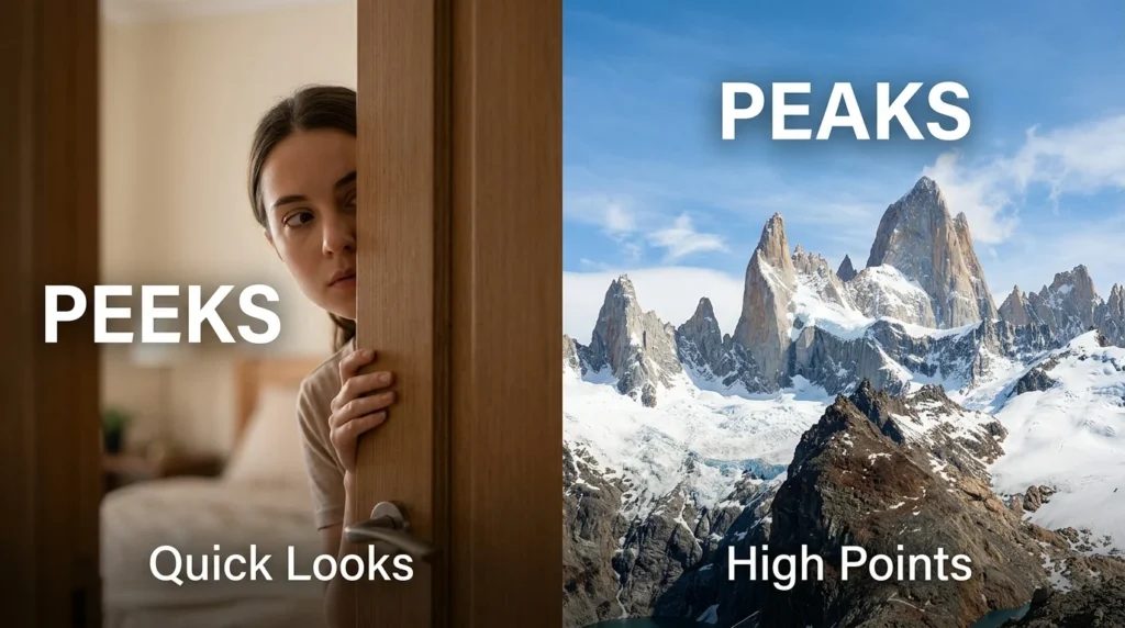 peeks or peaks