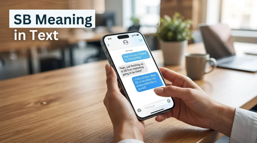 sb meaning in text