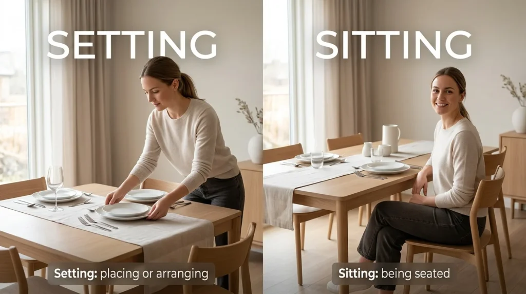 setting or sitting