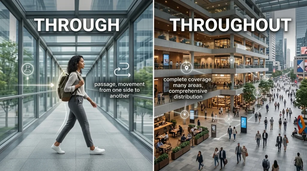 throughout or through