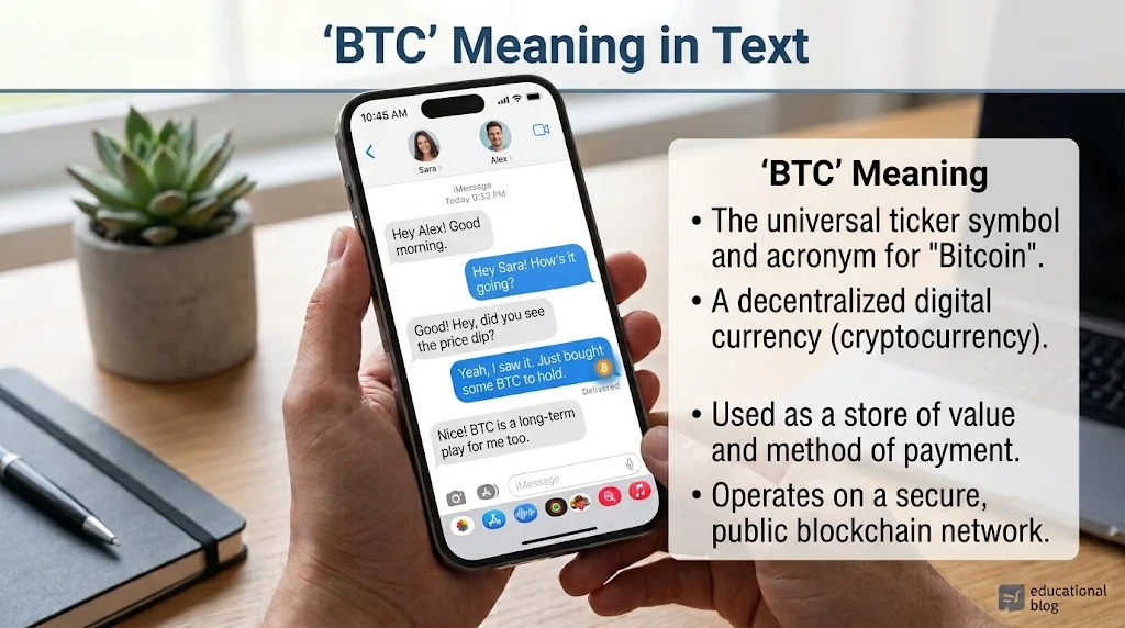 btc meaning in text