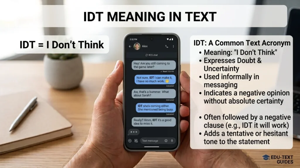 idt meaning in text