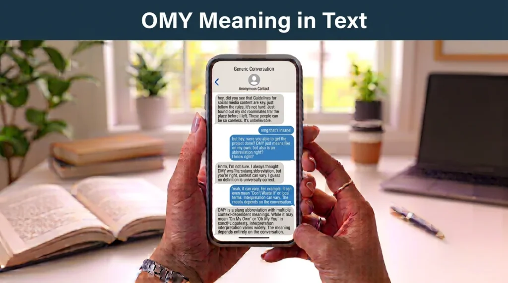 omy meaning in text