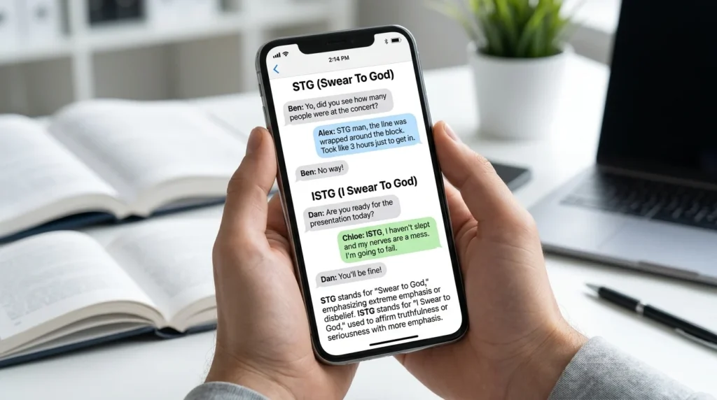 stg meaning in text